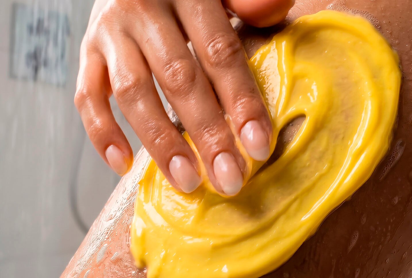 Modo de uso del jabón líquido Palmolive Smoothie Mango y Durazon